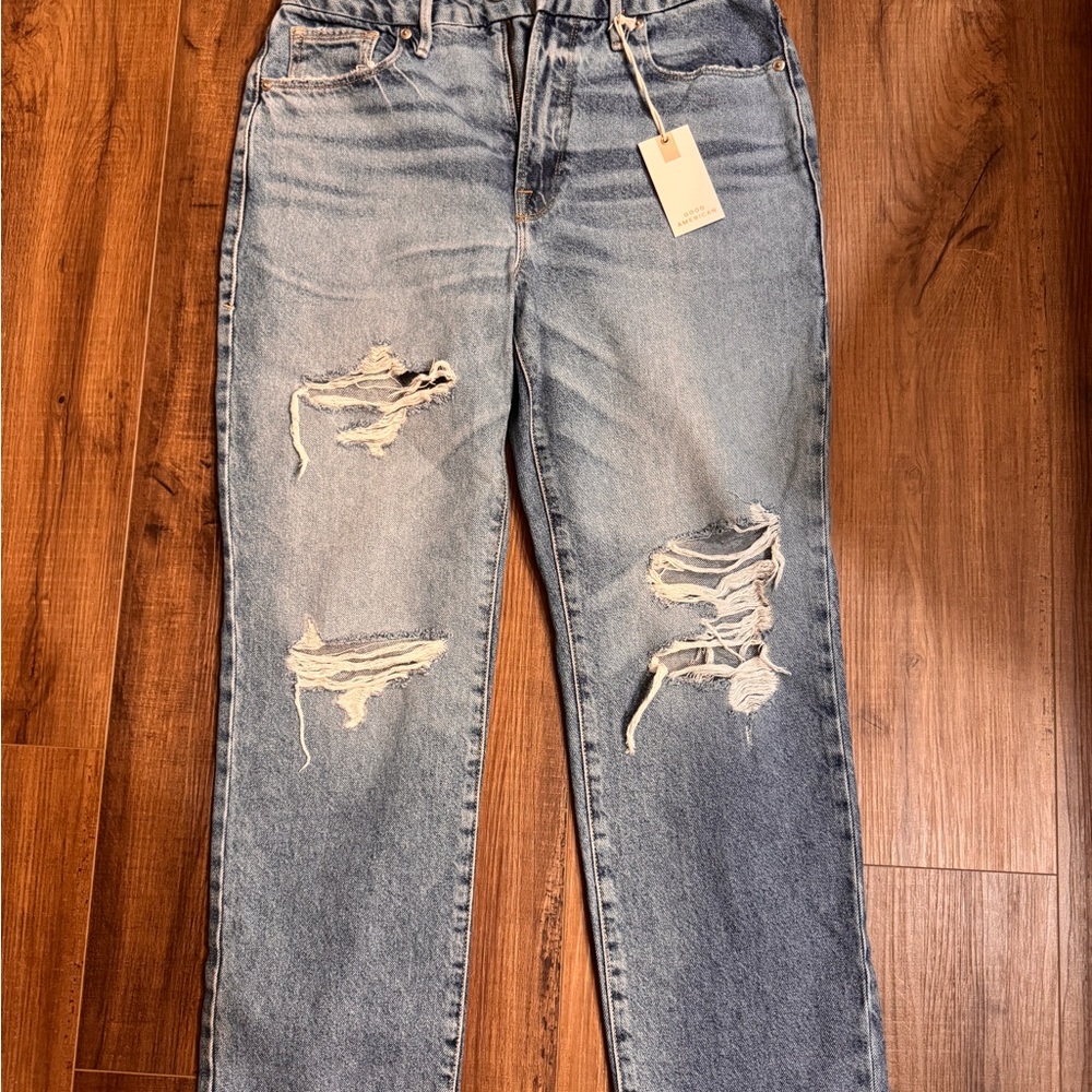Good American Good Boy Jeans Distressed Style